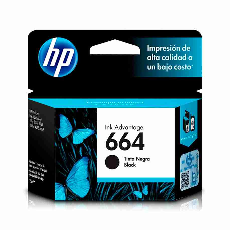 CARTUCHO DE TINTA HP 664 BLACK (F6V29AL) 1115, 2135, 3635, 4535, 4675